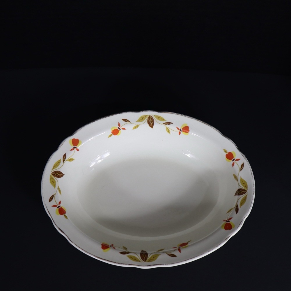 Vintage Hall Superior Jewel Autumn Leaf Pattern Serving Bowl‎ 10.25" Fall